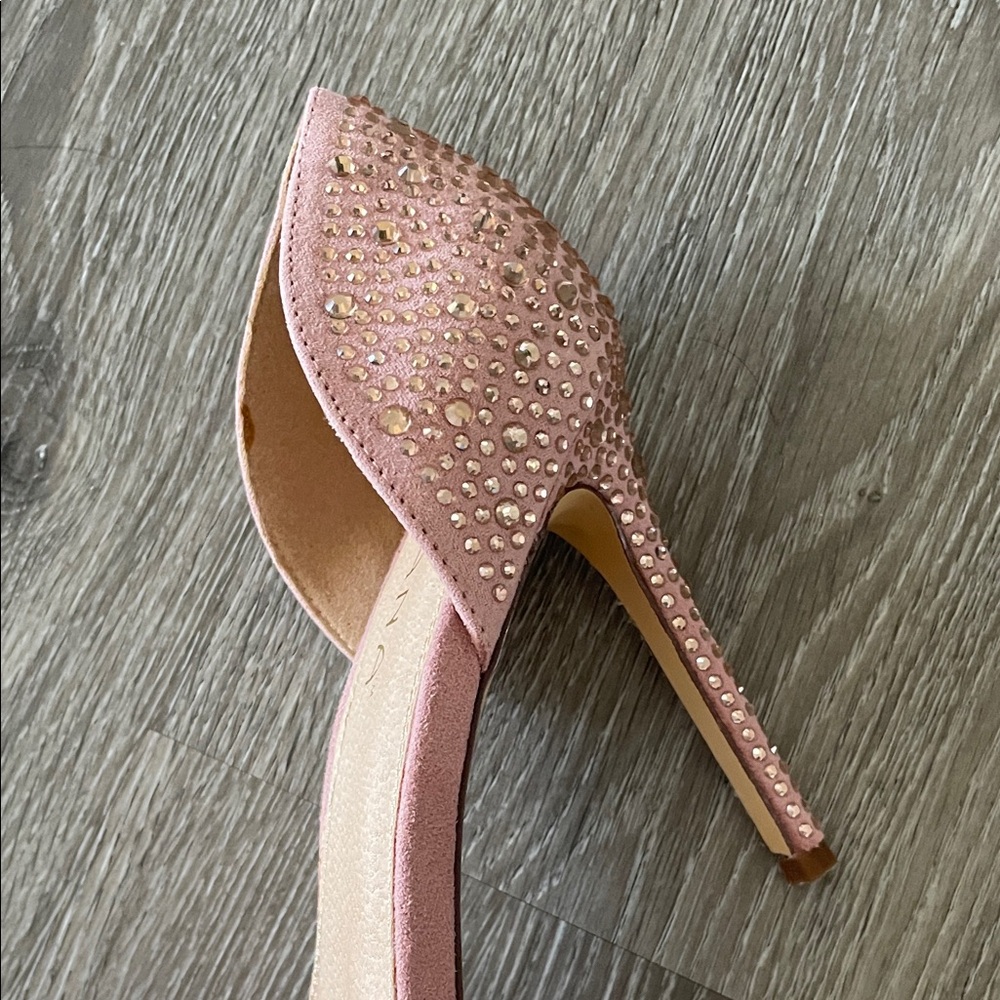 Liliana Pink Crystal-Embellished Pointed-Toe D'Orsay Flats - Picture 11 of 13